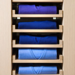 store shelf with color clothes